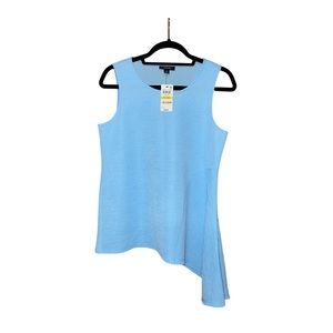 NWT Alfani Baby Blue Asymmetrical Top - Size MP